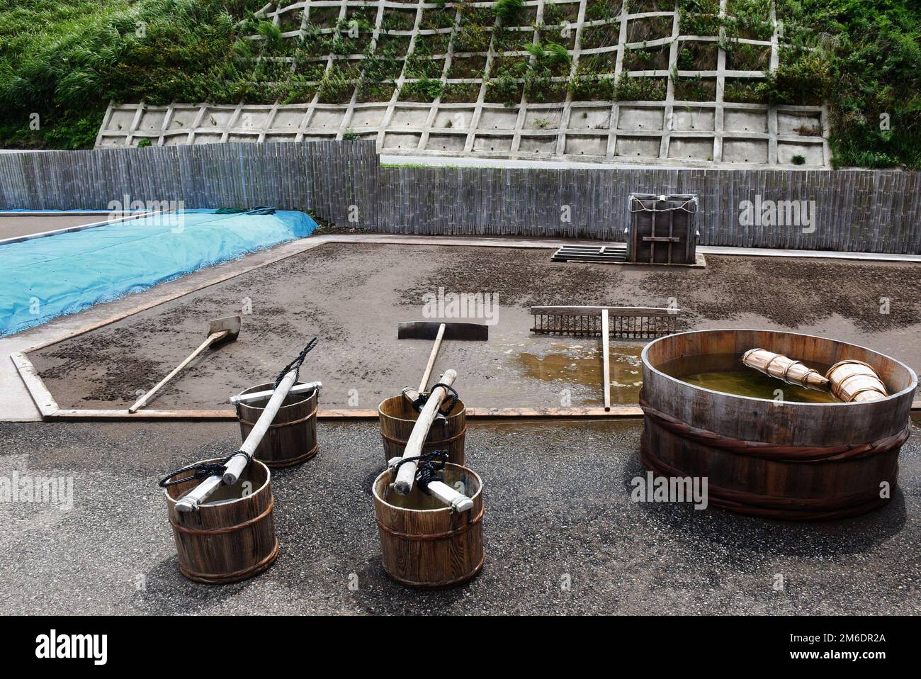 Ferme traditionnelle de sel à Noto Penisula, Ishikawa Prfecture Japon Banque D'Images