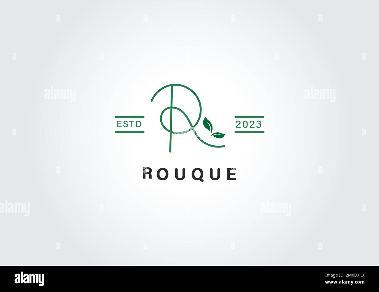 Lettre R calligraphie emblème minimal de monogramme style logo ...