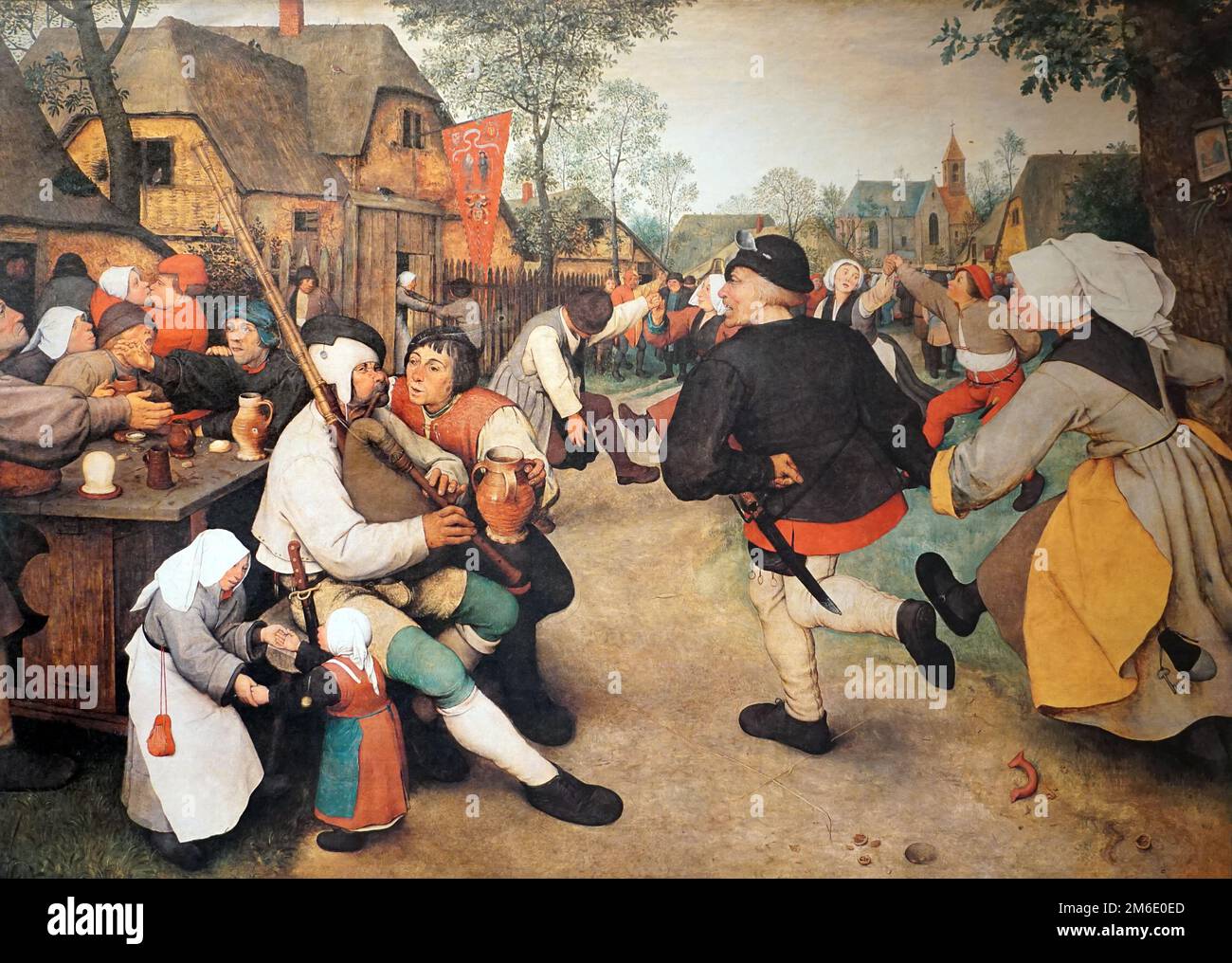 Tapisserie Murale MARIAGE PAYSAN BRUEGEL 27" - Tradition Belge | Décoration Salon Médiévale