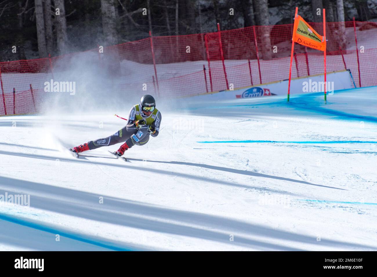 Matthias Mayer AUT participe à la COURSE DE PRUEBA pour la FINALE DU SKI DE LA COURSE DES HOMMES DE DESCENTE de la Banque D'Images