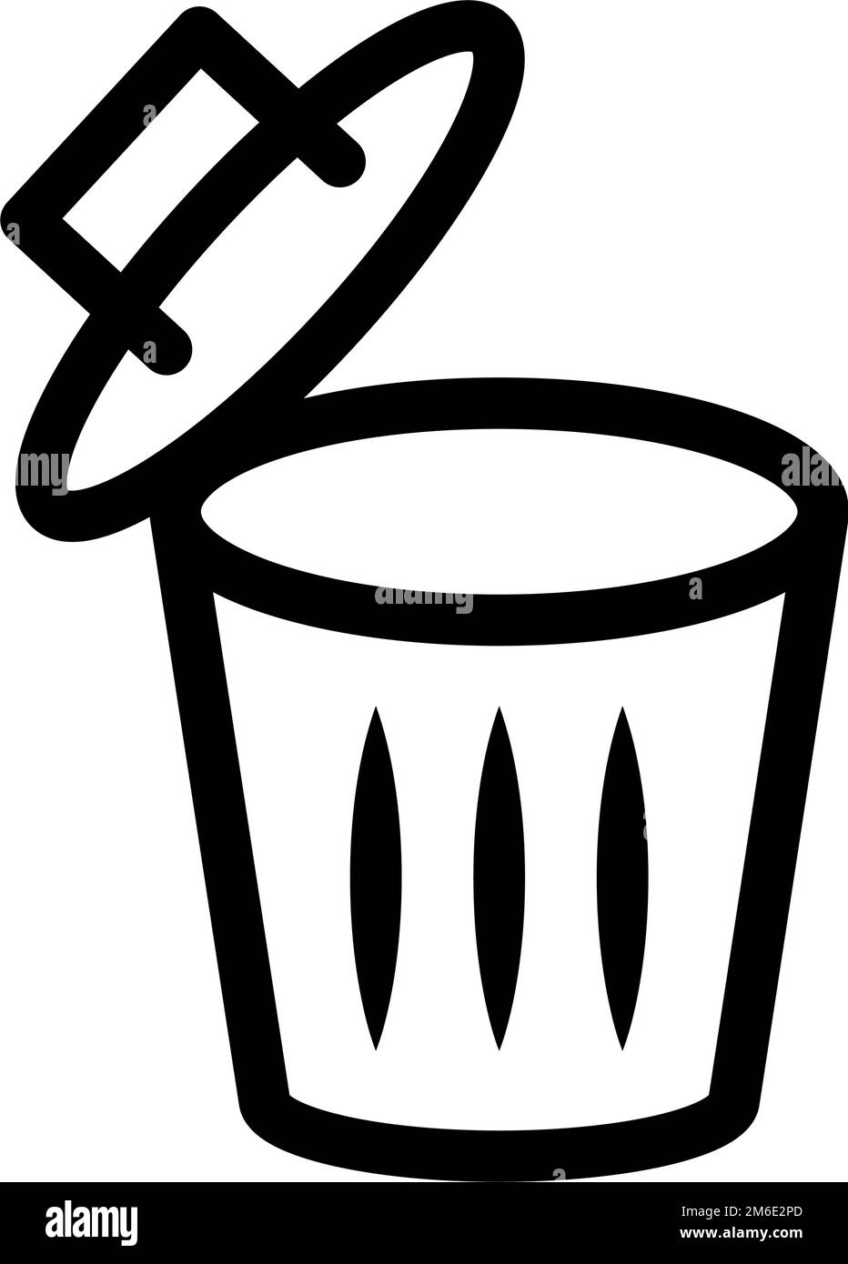 Icône d'ouverture de la corbeille. Déchets. Vecteur modifiable. Illustration de Vecteur