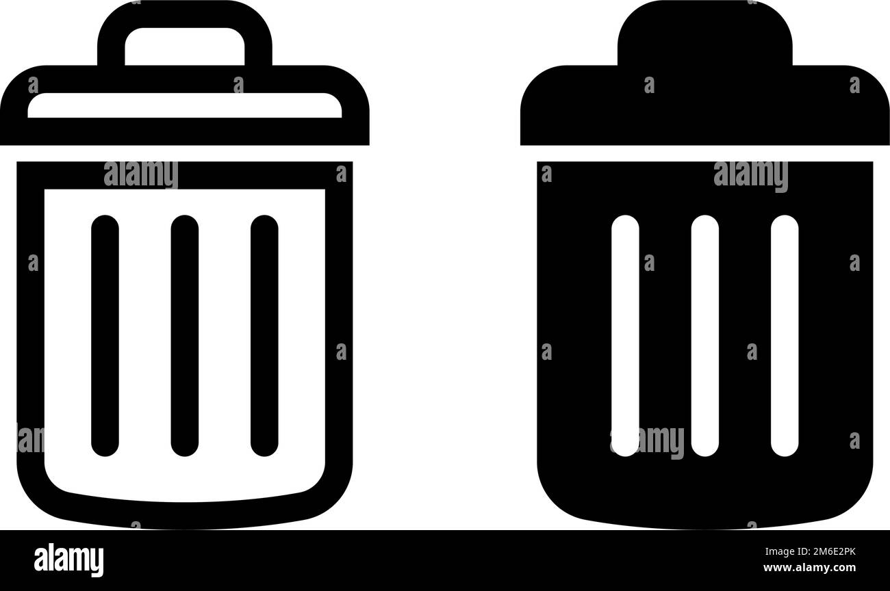 Ensemble d'icônes de corbeille. Bouton Supprimer. Vecteur modifiable. Illustration de Vecteur
