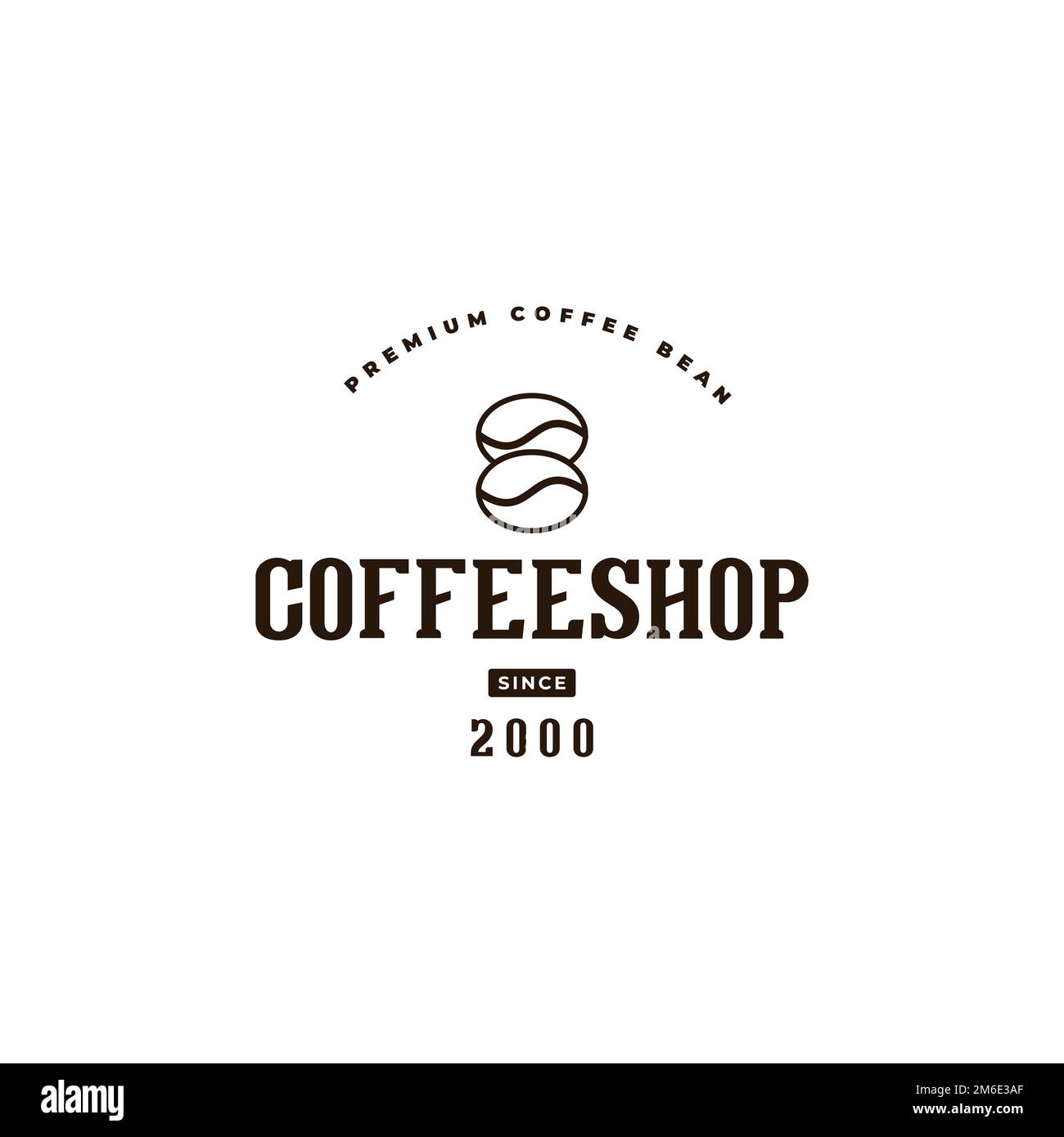 Café-restaurant avec logo vintage. Logo taille basse en forme de grain de café. Logo au format vectoriel. Illustration de Vecteur
