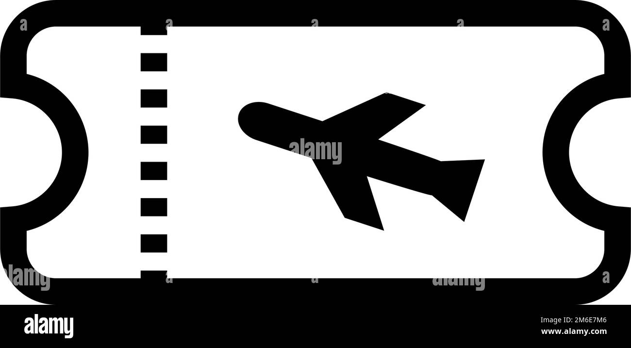 Simple icône de billet d'avion. Billet d'avion pour les voyages internationaux. Vecteur modifiable. Illustration de Vecteur