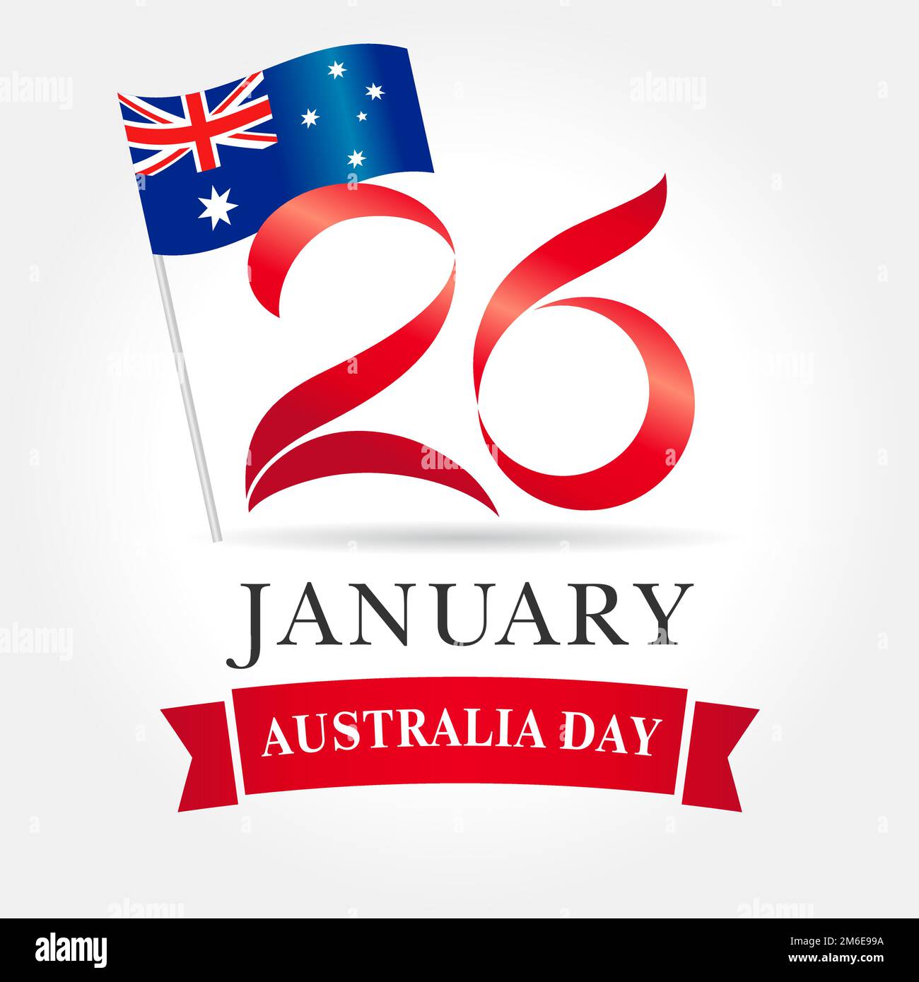 Concept de carte de vœux Happy Australia Day. Vacances à 26 janvier. Numéro créatif 26 et drapeau australien. 3D style de papier. Éléments de conception isolés Illustration de Vecteur