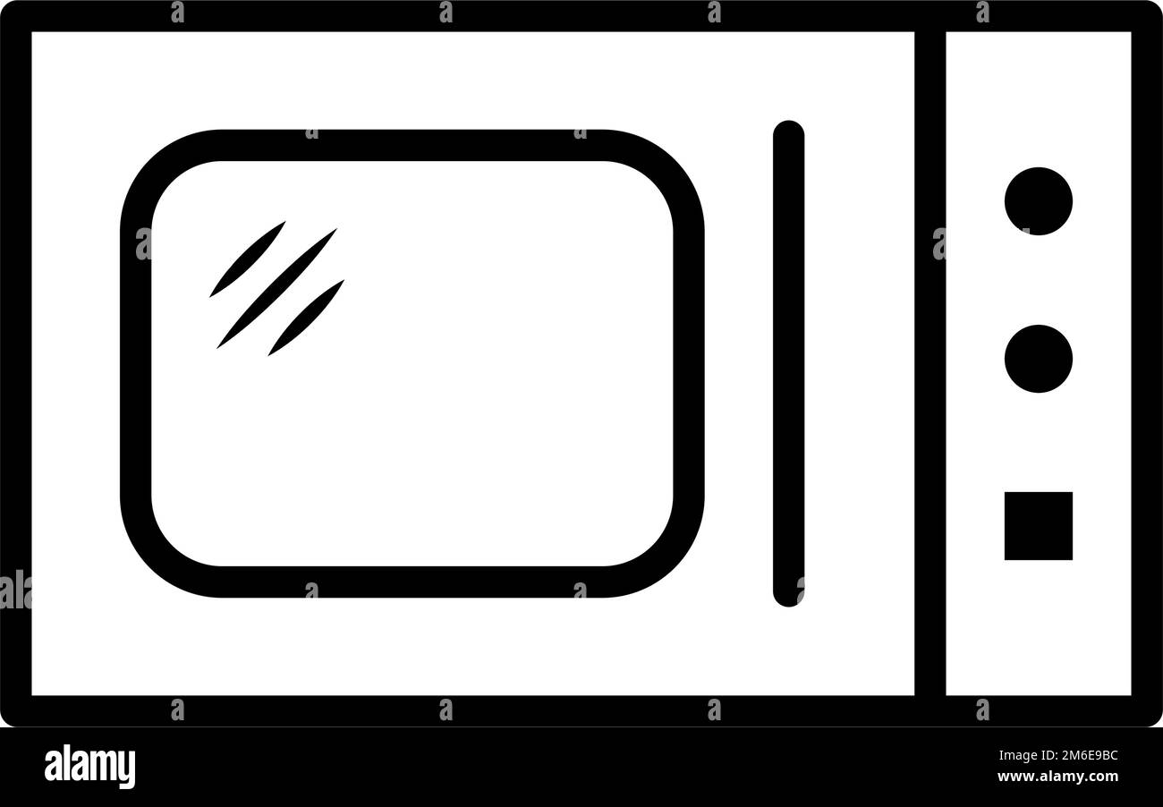 Icône de micro-ondes brillante. Cuisson. Appareil de cuisine. Vecteur modifiable. Illustration de Vecteur