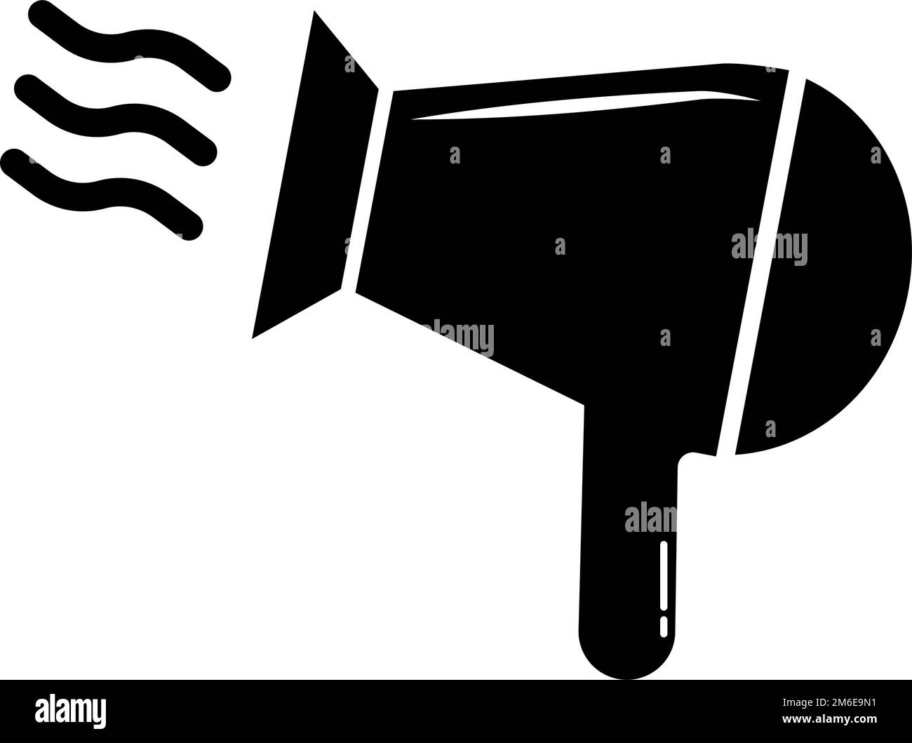 Icône d'air chaud ou froid soufflant d'un sèche-cheveux. Sèche-cheveux. Vecteur modifiable. Illustration de Vecteur
