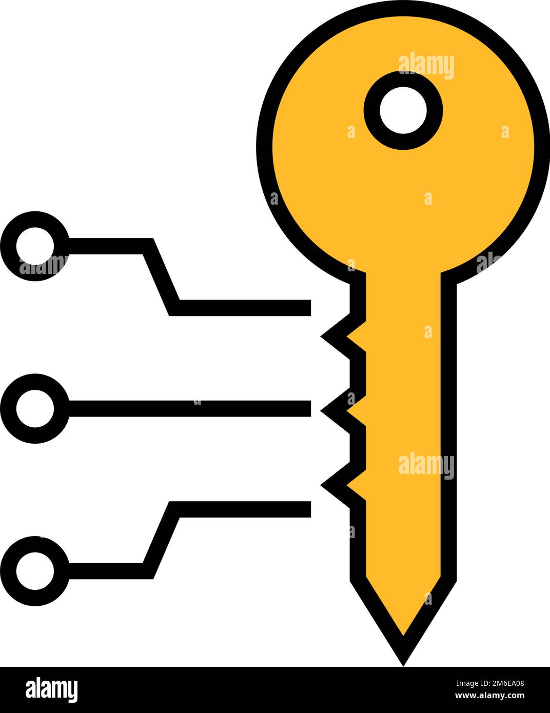 Icône clé de technologie de sécurité. Icône de sécurité de verrouillage. Vecteur modifiable. Illustration de Vecteur