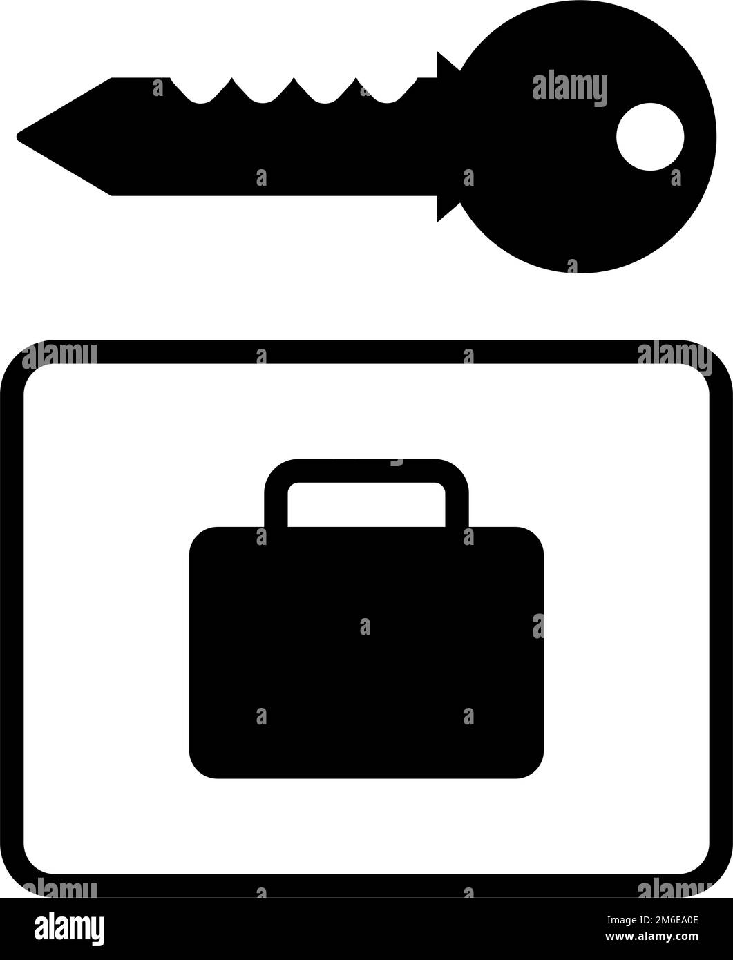 Affiche du casier. Touche et icône bagage. Vecteur modifiable. Illustration de Vecteur