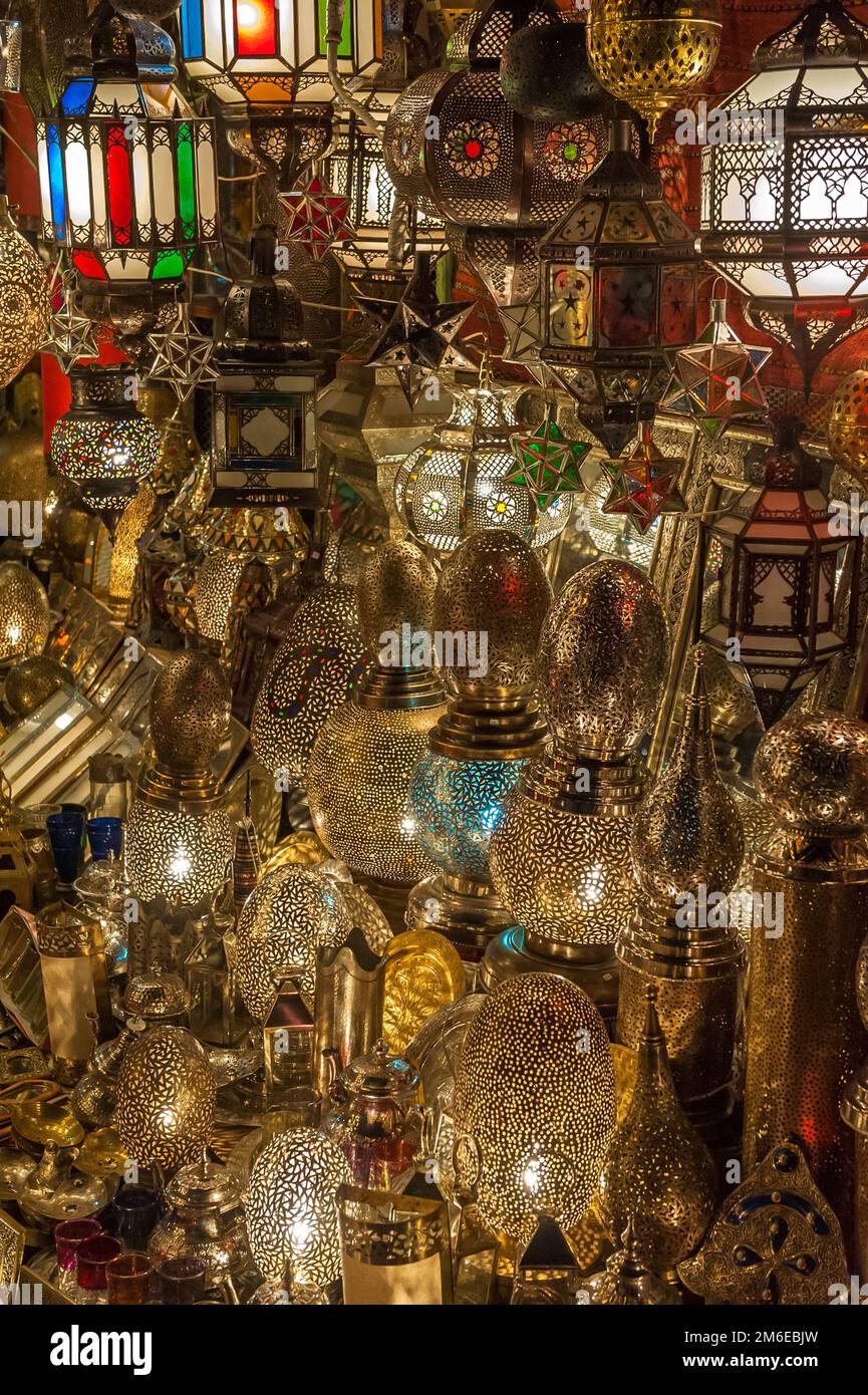 Lanterne Orientale Lot De 2 Lampes Et Lanternes Marrakech En Métal De 30 Cm - Lampe De Table Mahana Blanc Comme Décoration Orientale Lampe Orientale