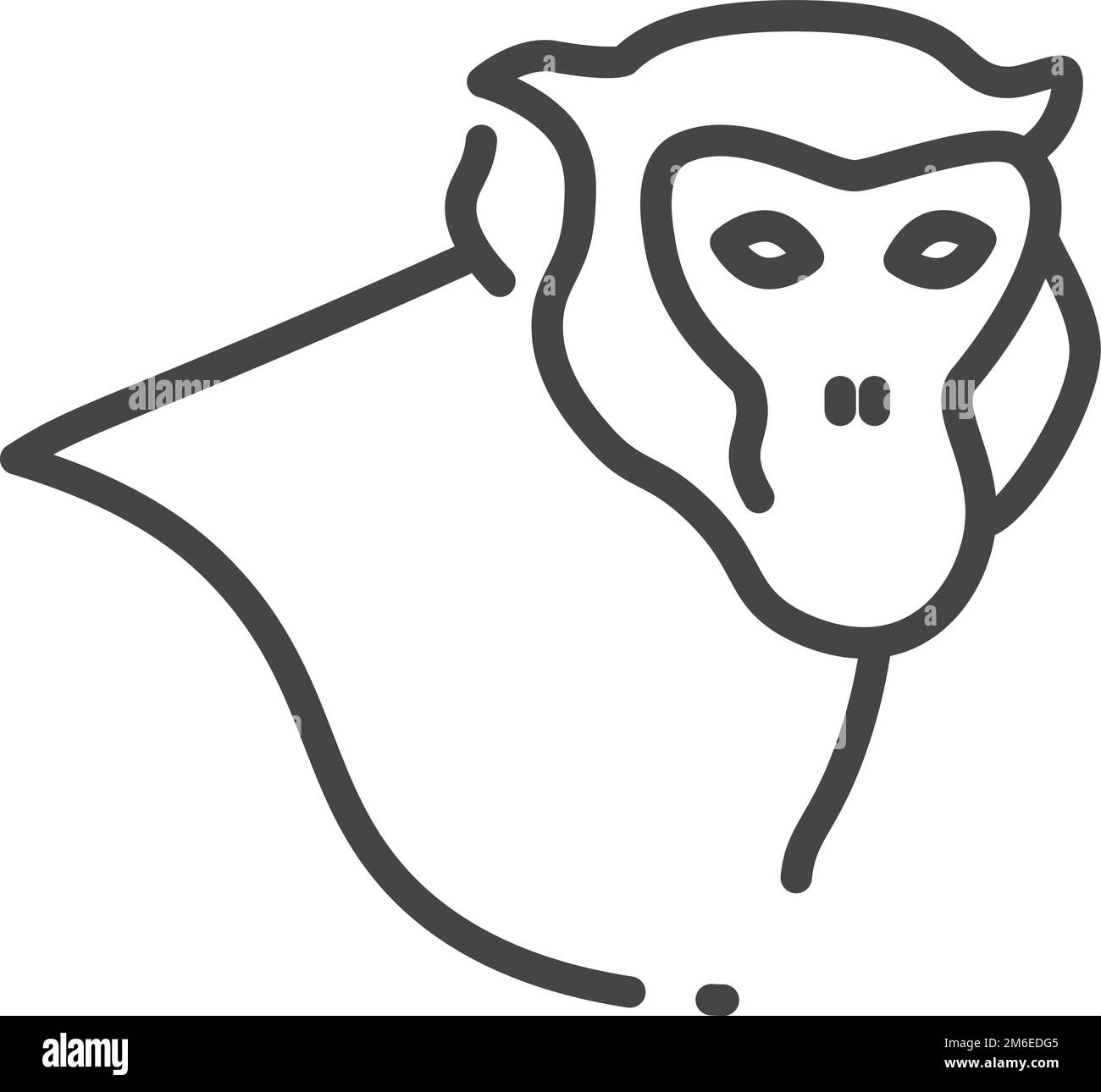 Portrait linéaire de tête de singe. Icône animal de la jungle Illustration de Vecteur