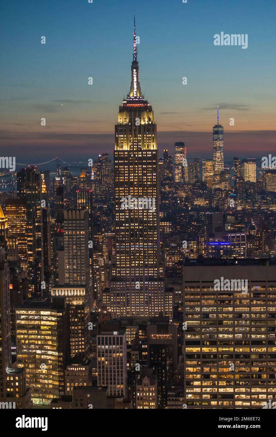 L'Empire State Building et One World Trade Center Banque D'Images