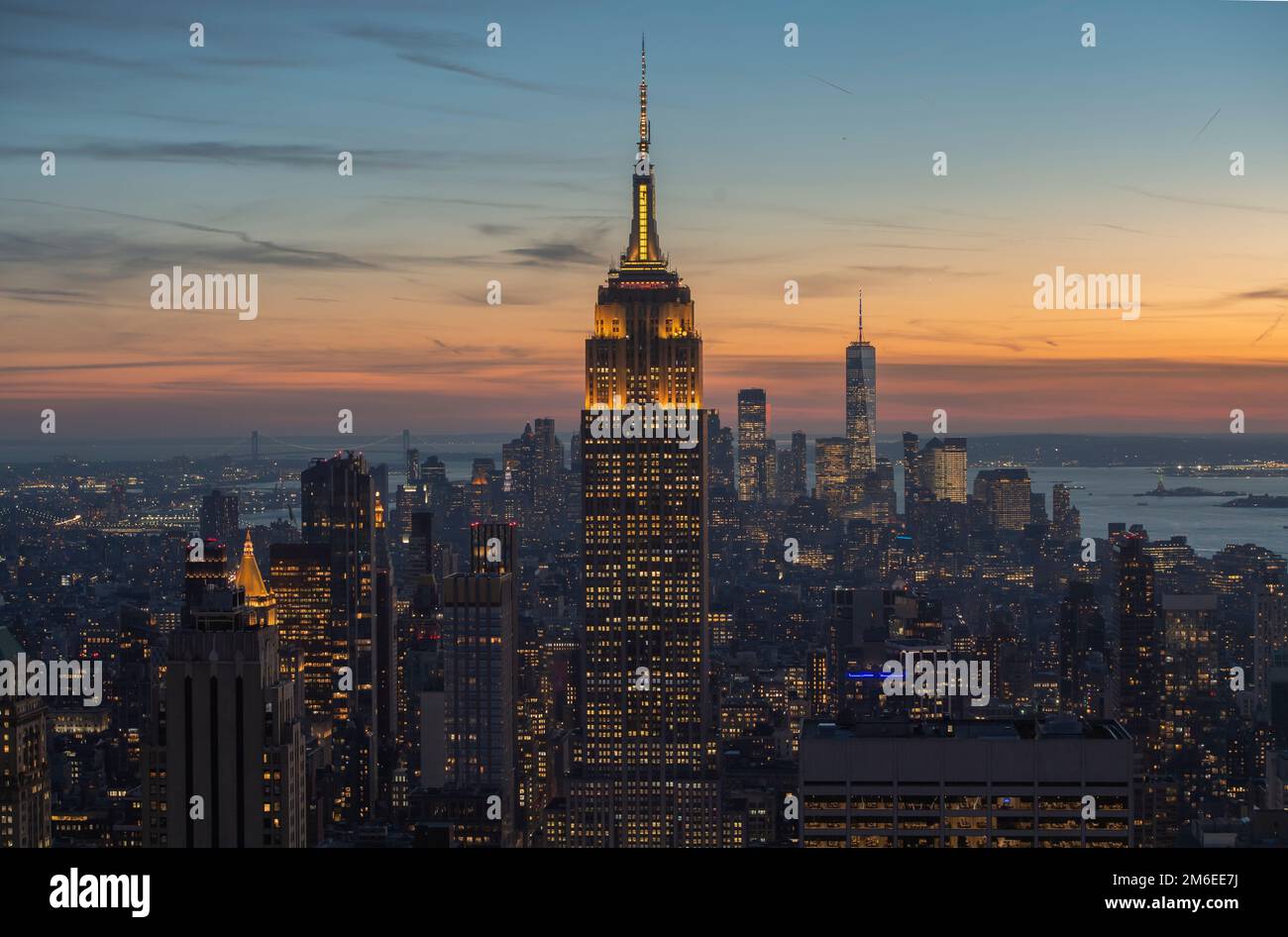 L'Empire State Building et One World Trade Center Banque D'Images