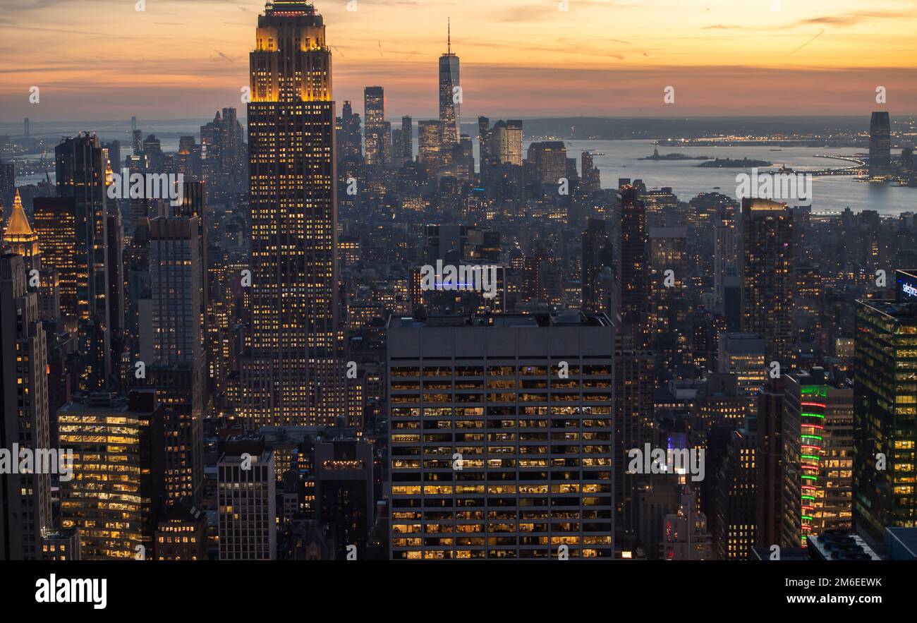 L'Empire State Building, One World Trade Center, Banque D'Images