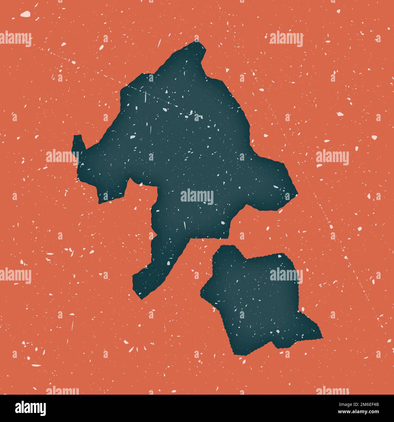 Carte d'époque de l'île Aka. Carte grunge avec texture vieilli. Affiche de l'île Aka. Illustration vectorielle. Illustration de Vecteur