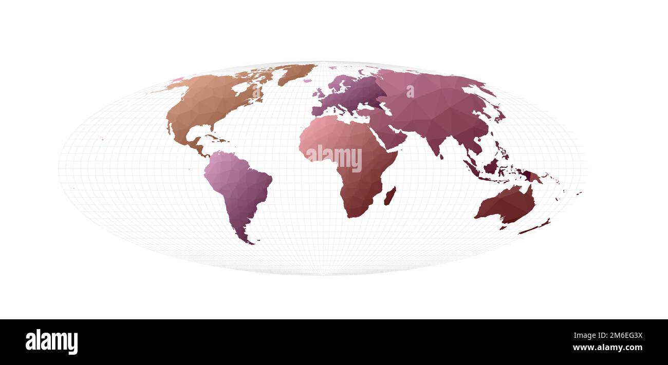 Illustration de la carte du monde. Projection Bromley. Illustration vectorielle surprenante. Illustration de Vecteur