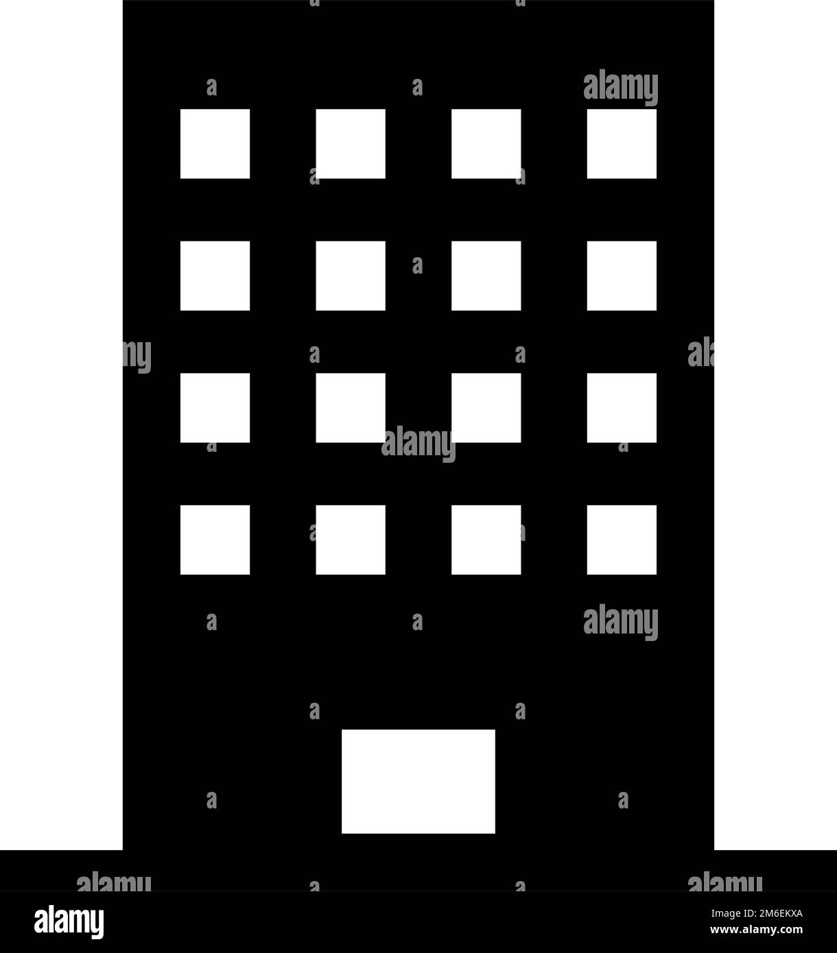 Icône de silhouette de bâtiment de bureau. Icône de silhouette de tour. Vecteur modifiable. Illustration de Vecteur