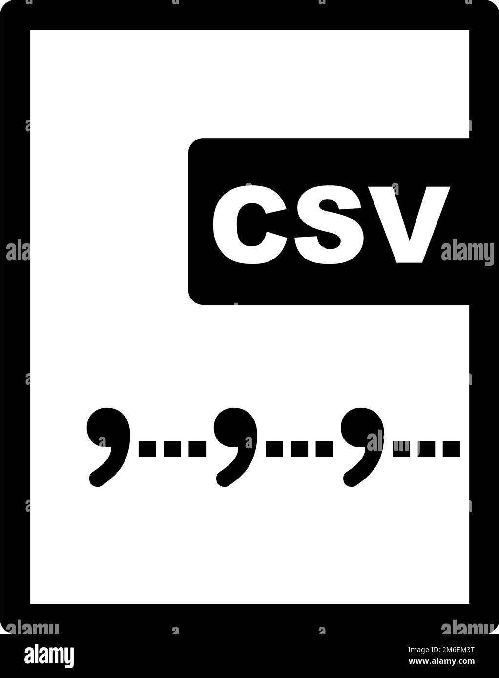 Icône de fichier CSV. Fichier d'importation et d'exportation de données. Vecteur modifiable. Illustration de Vecteur