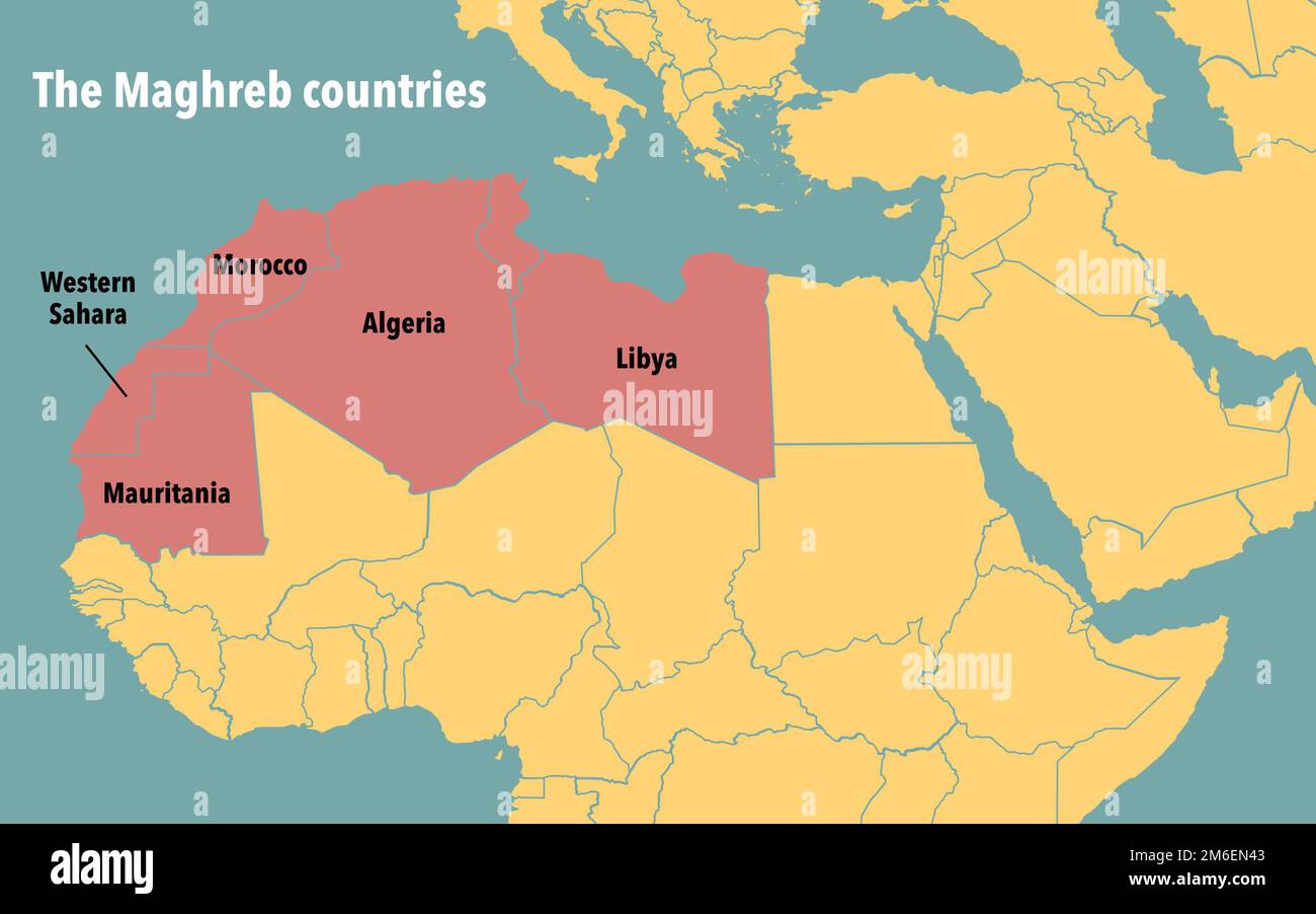 Pays de la région du Maghreb en Afrique Banque D'Images