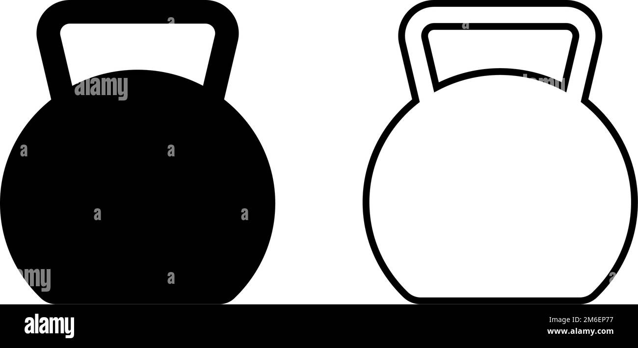 Ensemble d'icônes de kettlebell. Icône poids définie. Vecteur modifiable. Illustration de Vecteur