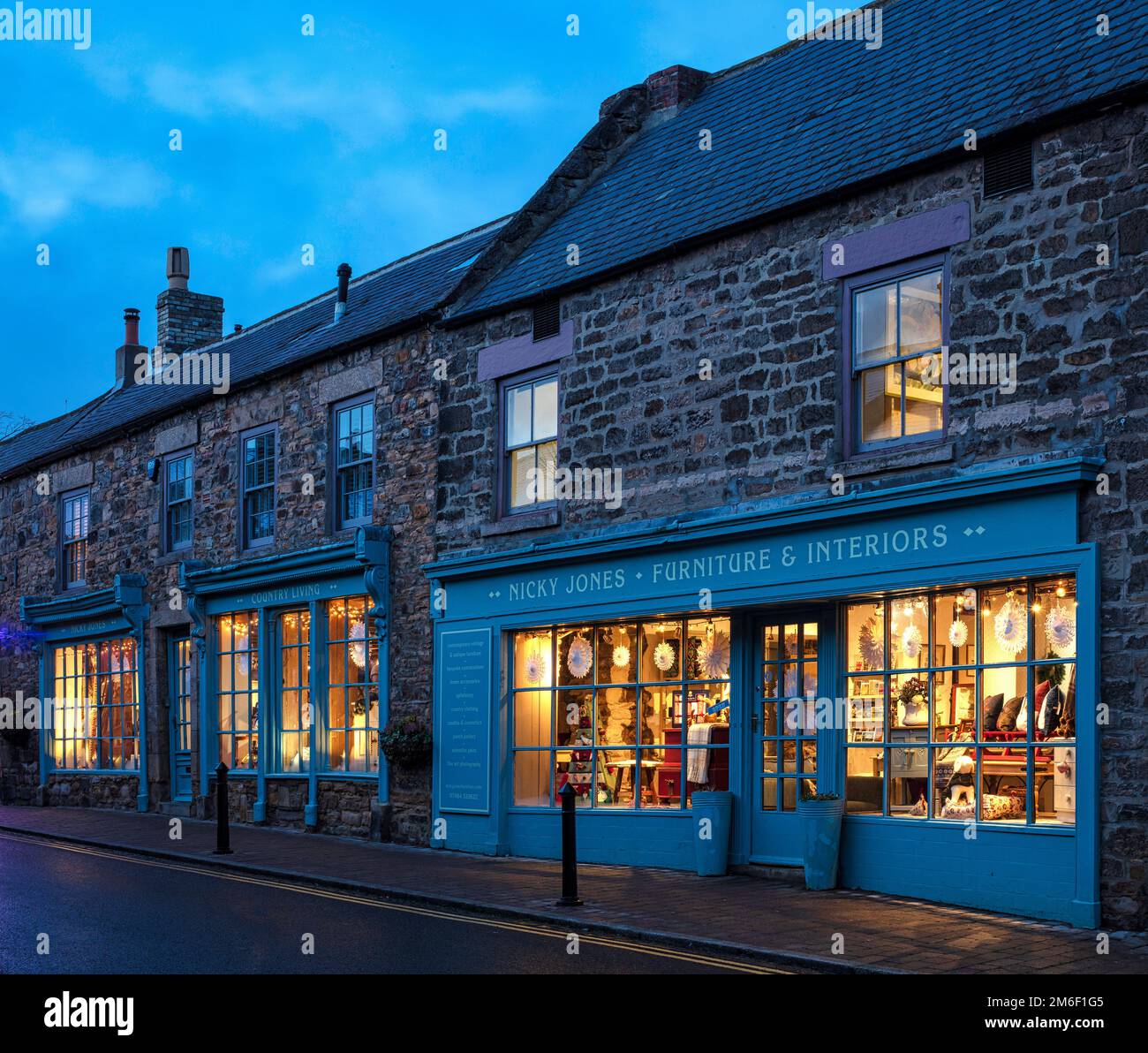 Lumières de Noël à Corbridge, Northumberland, Angleterre, Royaume-Uni Banque D'Images