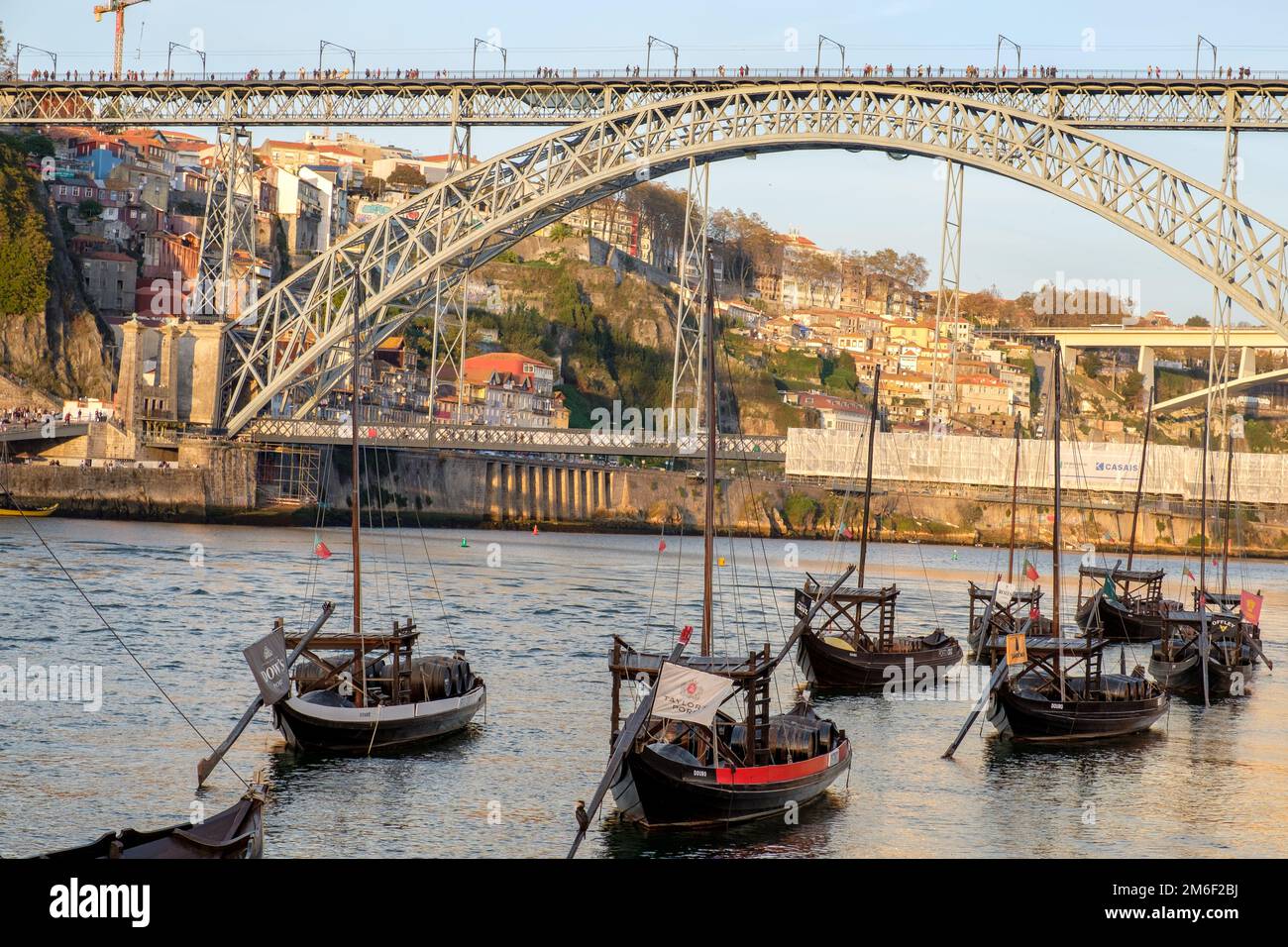 Bateaux Rabelo sur le Douro, Porto, Portugal Banque D'Images