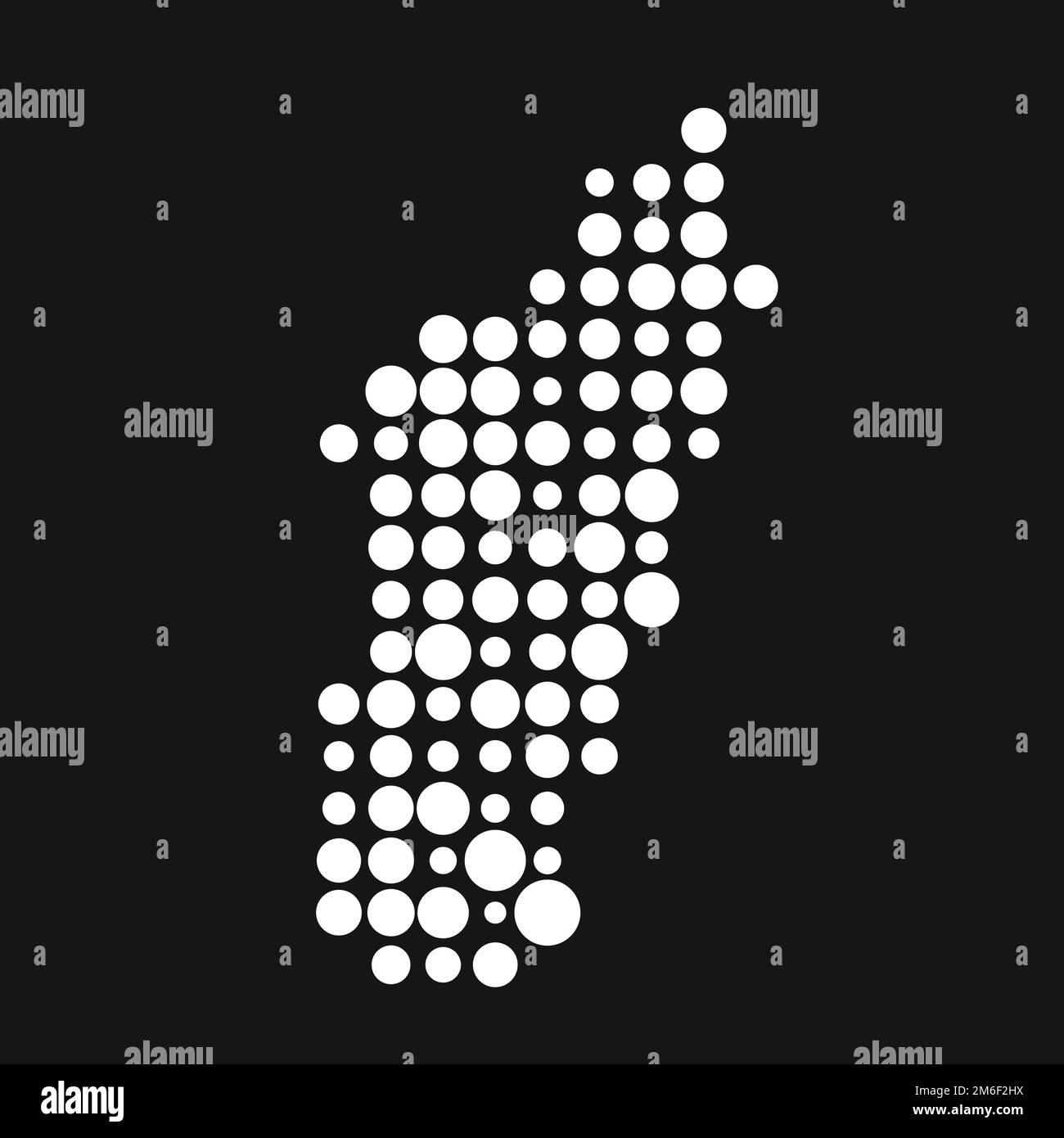 Illustration de motif génératif avec silhouette de Madagascar Illustration de Vecteur