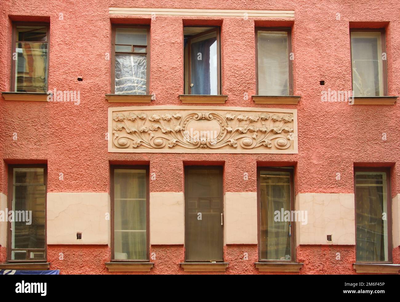 Fragment de la conception architecturale de la façade dans le style Art Nouveau Banque D'Images