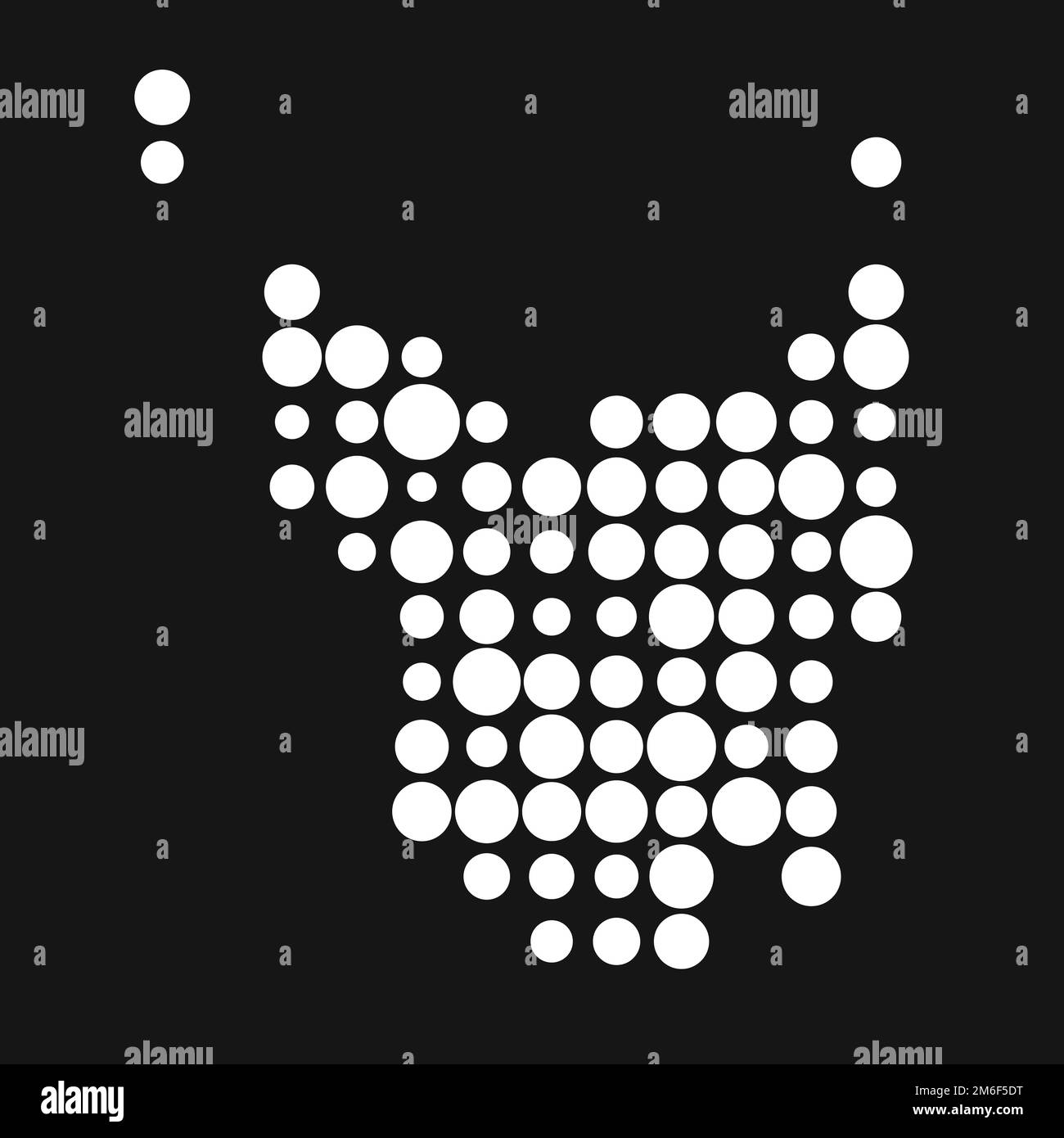 Tasmania Map Silhouette illustration de motif génératif Pixelated Illustration de Vecteur