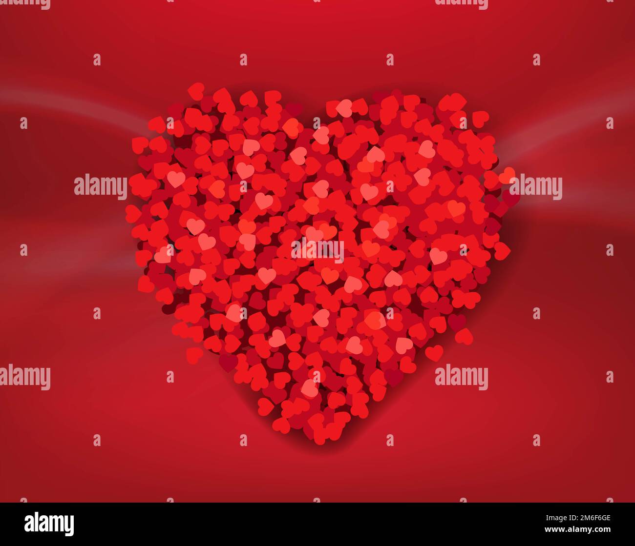 Bannière rouge de la Saint-Valentin avec coeur Banque D'Images