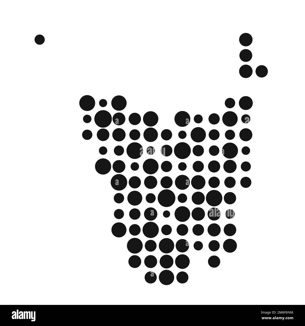 Tasmania Map Silhouette illustration de motif génératif Pixelated Illustration de Vecteur