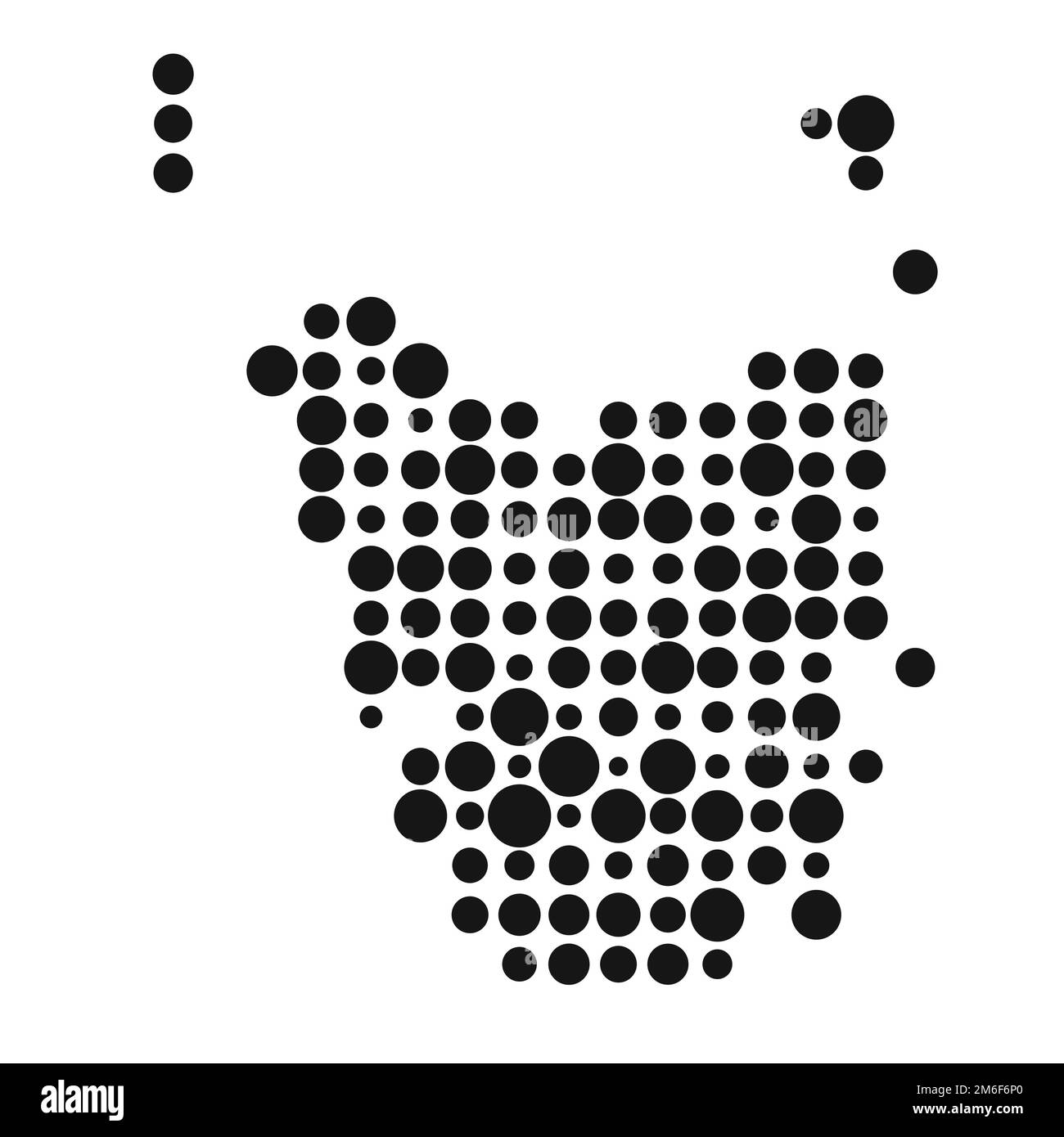 Tasmania Map Silhouette illustration de motif génératif Pixelated Illustration de Vecteur