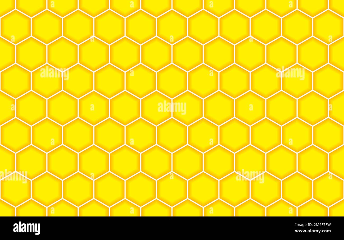 Motif géométrique hexagonal sans couture jaune. Illustration vectorielle Illustration de Vecteur