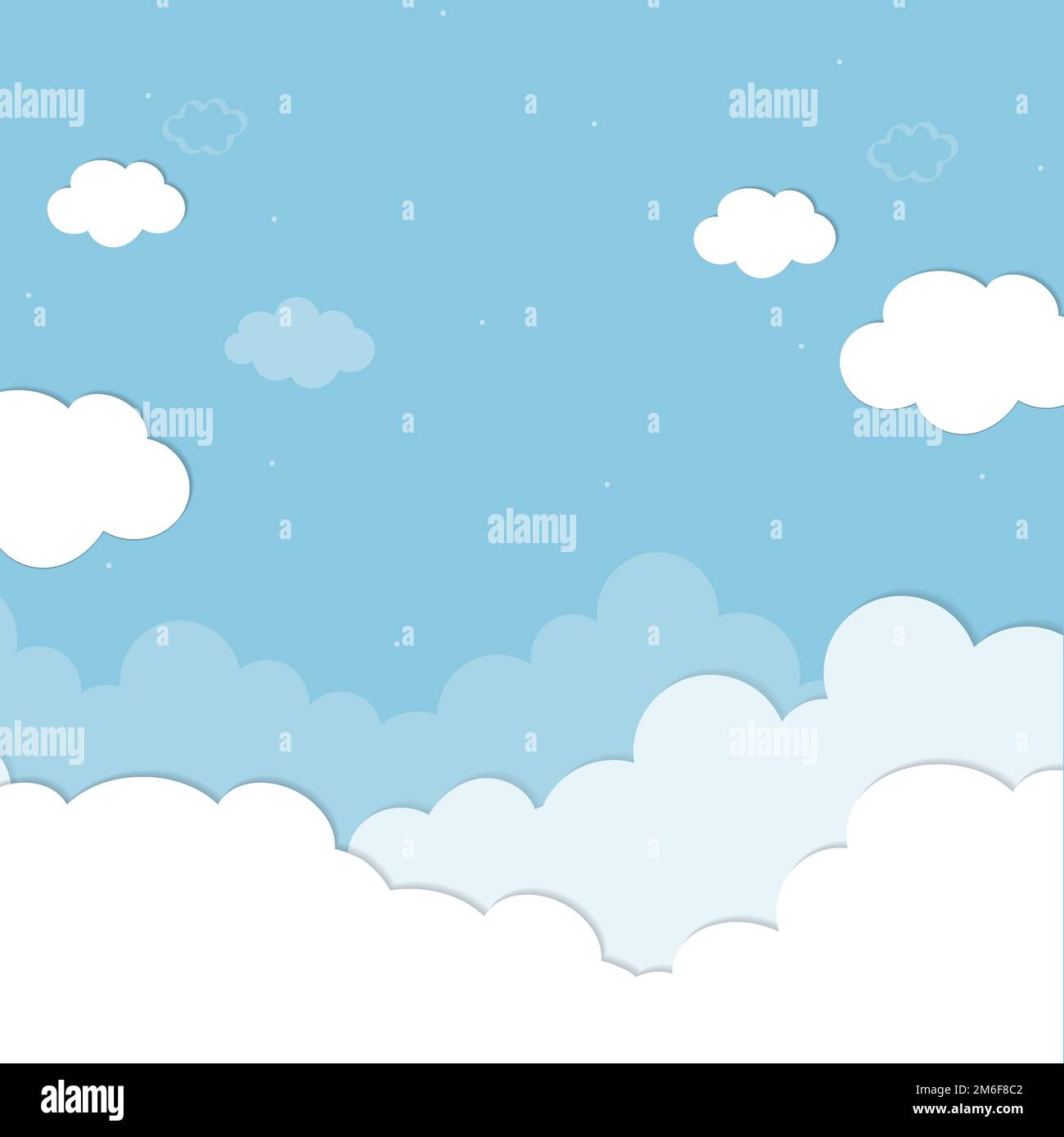 Ciel bleu avec nuages vecteur d'arrière-plan à motifs Illustration de Vecteur