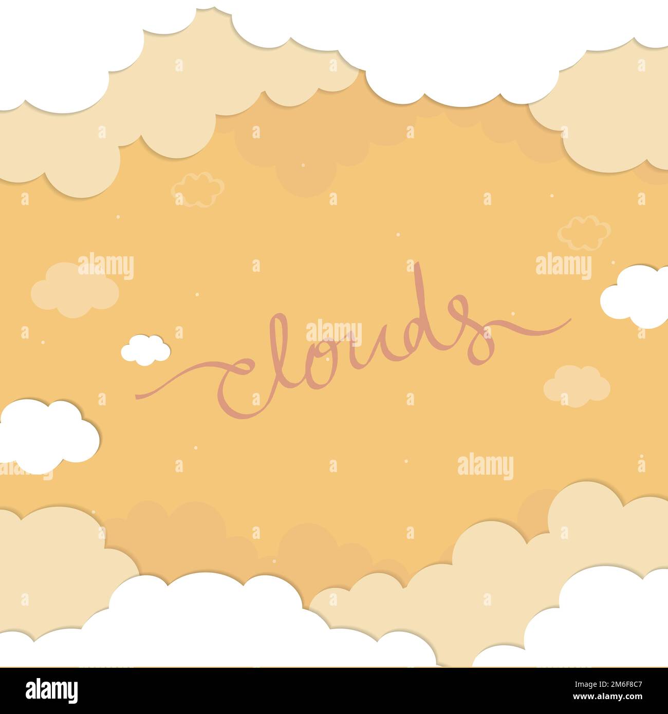 Ciel jaune avec nuages vecteur d'arrière-plan à motifs Illustration de Vecteur