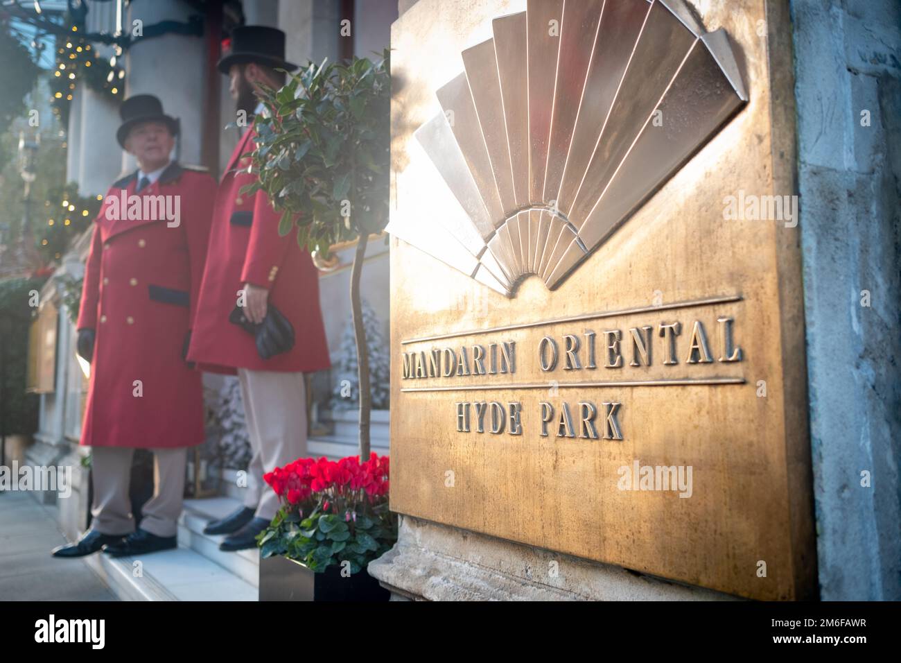 Londres - 2022 décembre : hôtel 5 étoiles de luxe Mandarin Oriental Hyde Park à Knightsbridge Banque D'Images