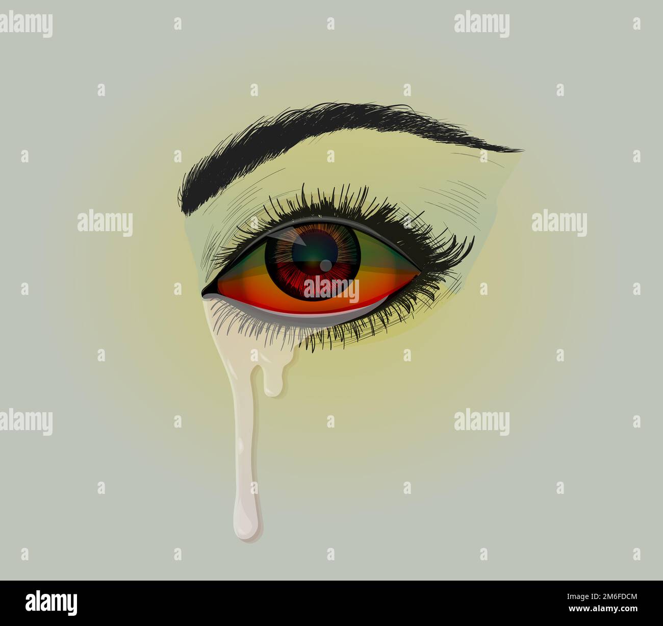 Pleurs oculaires colorés Banque D'Images