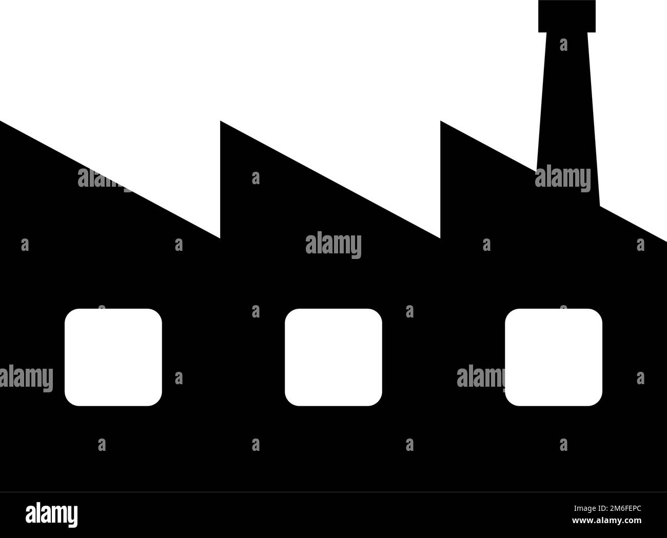 Icône de silhouette d'usine. Industrie manufacturière. Vecteur modifiable. Illustration de Vecteur