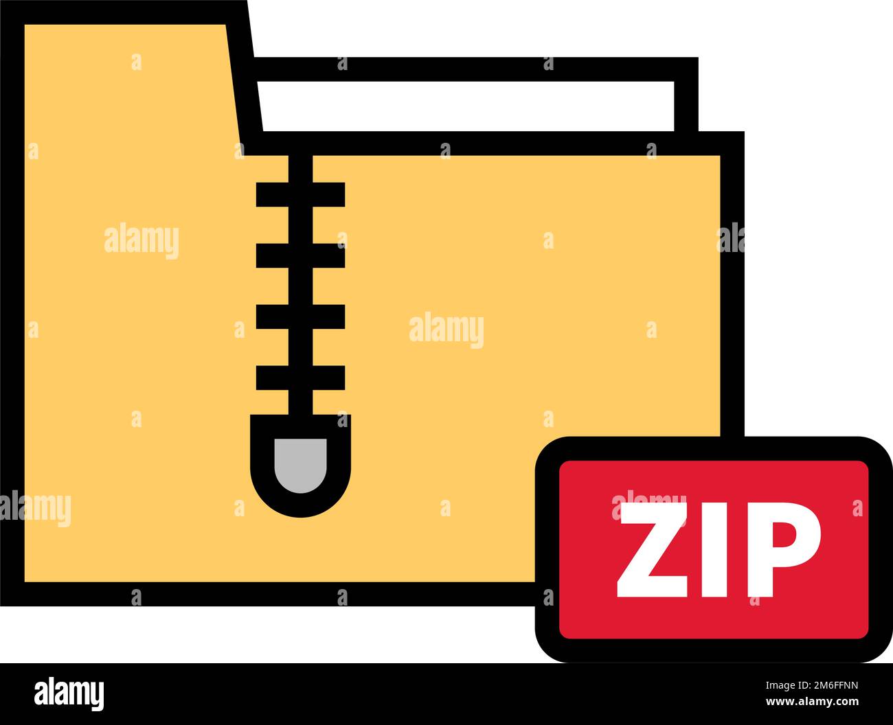 ICÔNE DE dossier ZIP. Dossier d'archivage. Vecteur modifiable. Illustration de Vecteur
