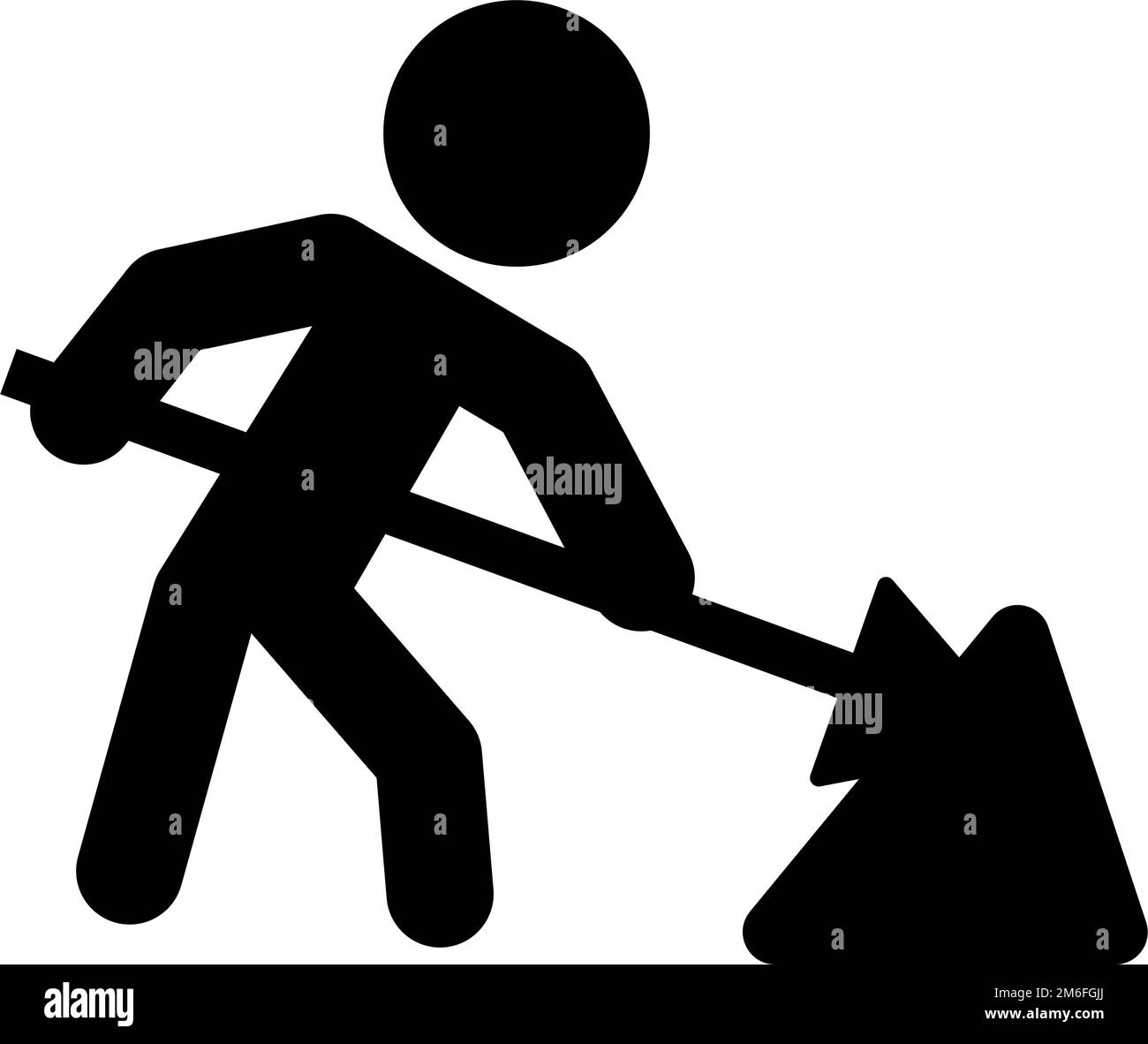 Icône de silhouette d'ouvrier de construction. Vecteur modifiable. Illustration de Vecteur