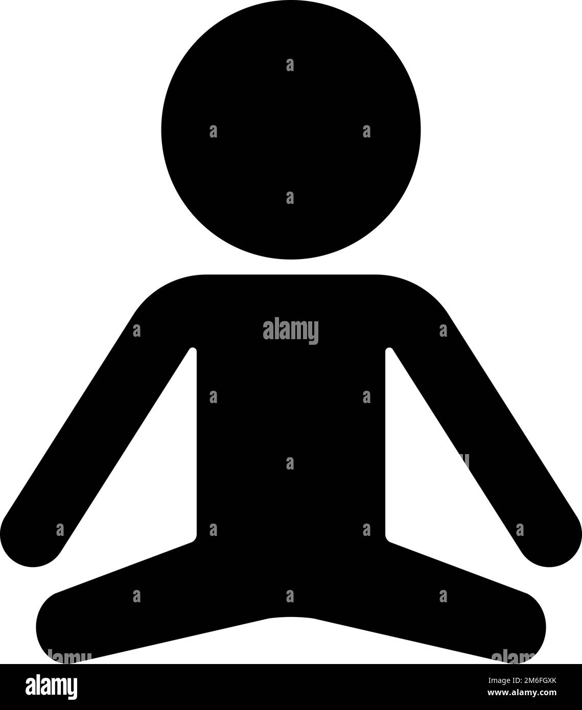 Icône de silhouette d'une personne méditante. Concentration. Vecteur modifiable. Illustration de Vecteur