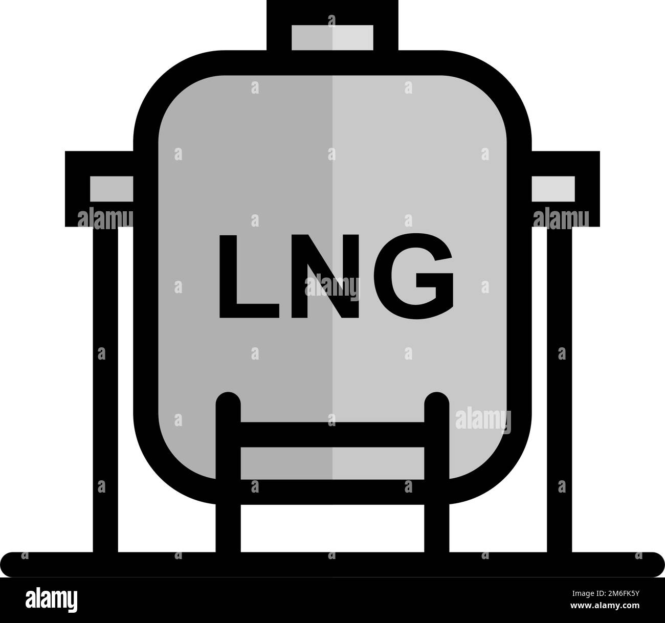 Icône du réservoir de GNL. Stockage du carburant. Réservoir d'énergie. Vecteur modifiable. Illustration de Vecteur