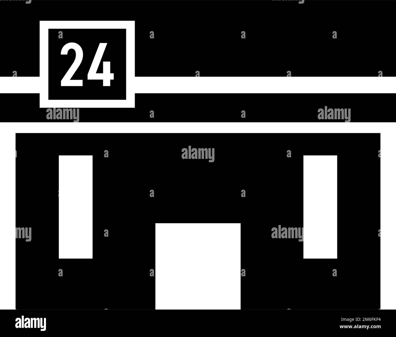 Icône représentant un magasin de proximité. magasin 24 heures sur 24. Vecteur modifiable. Illustration de Vecteur