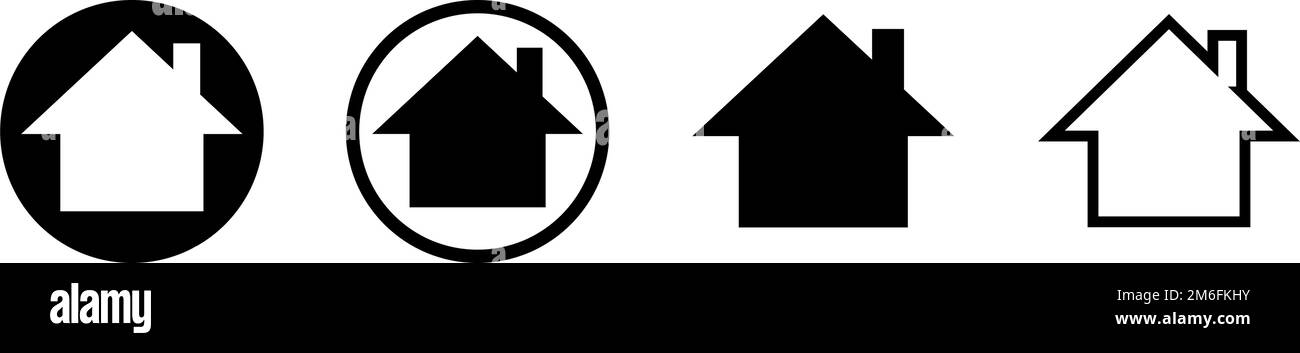 Ensemble d'icônes de silhouette de maison. Icônes d'accueil. Vecteur modifiable. Illustration de Vecteur