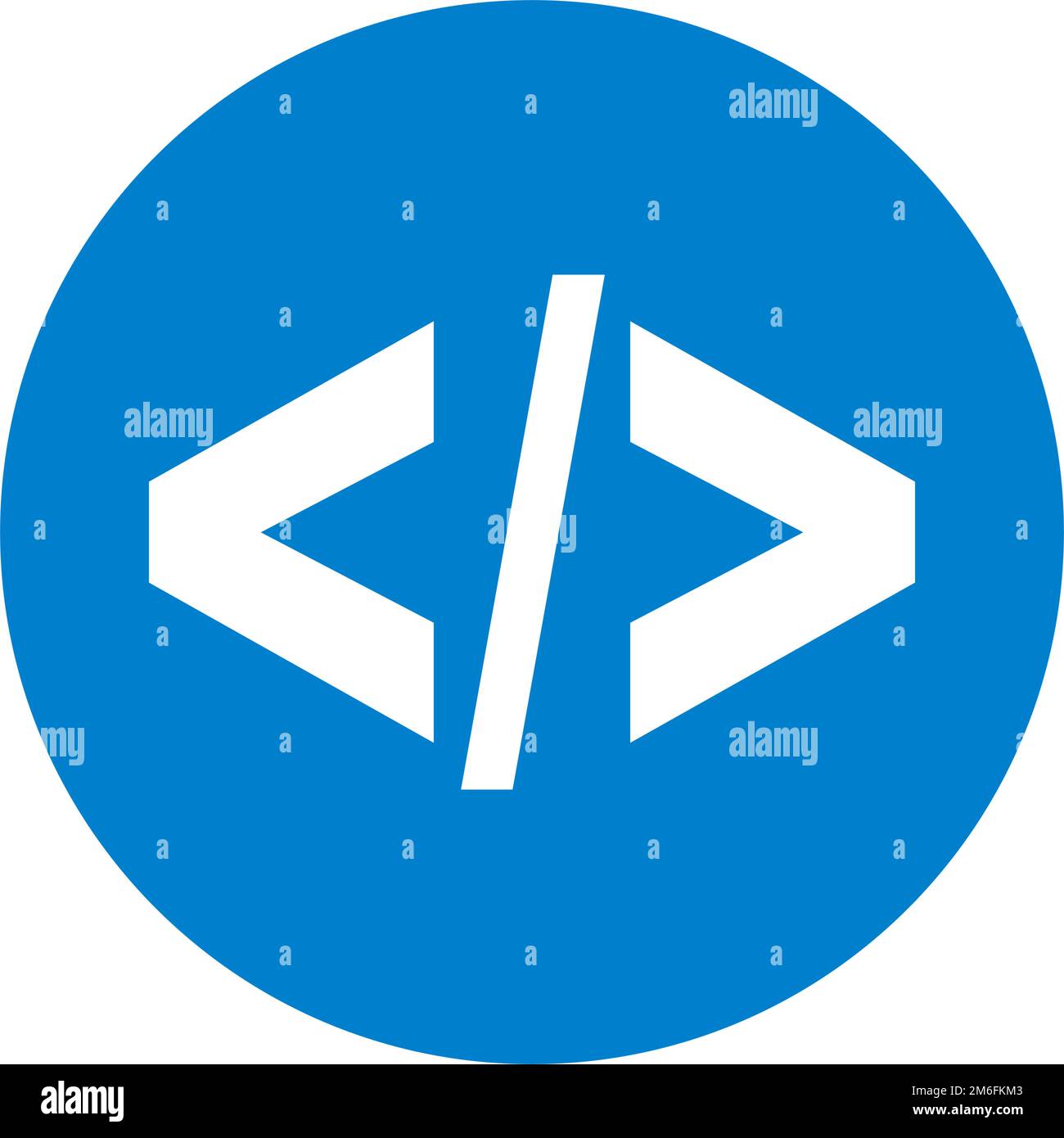 Icône de code rond. Symbole de programmation et de codage. Vecteur modifiable. Illustration de Vecteur