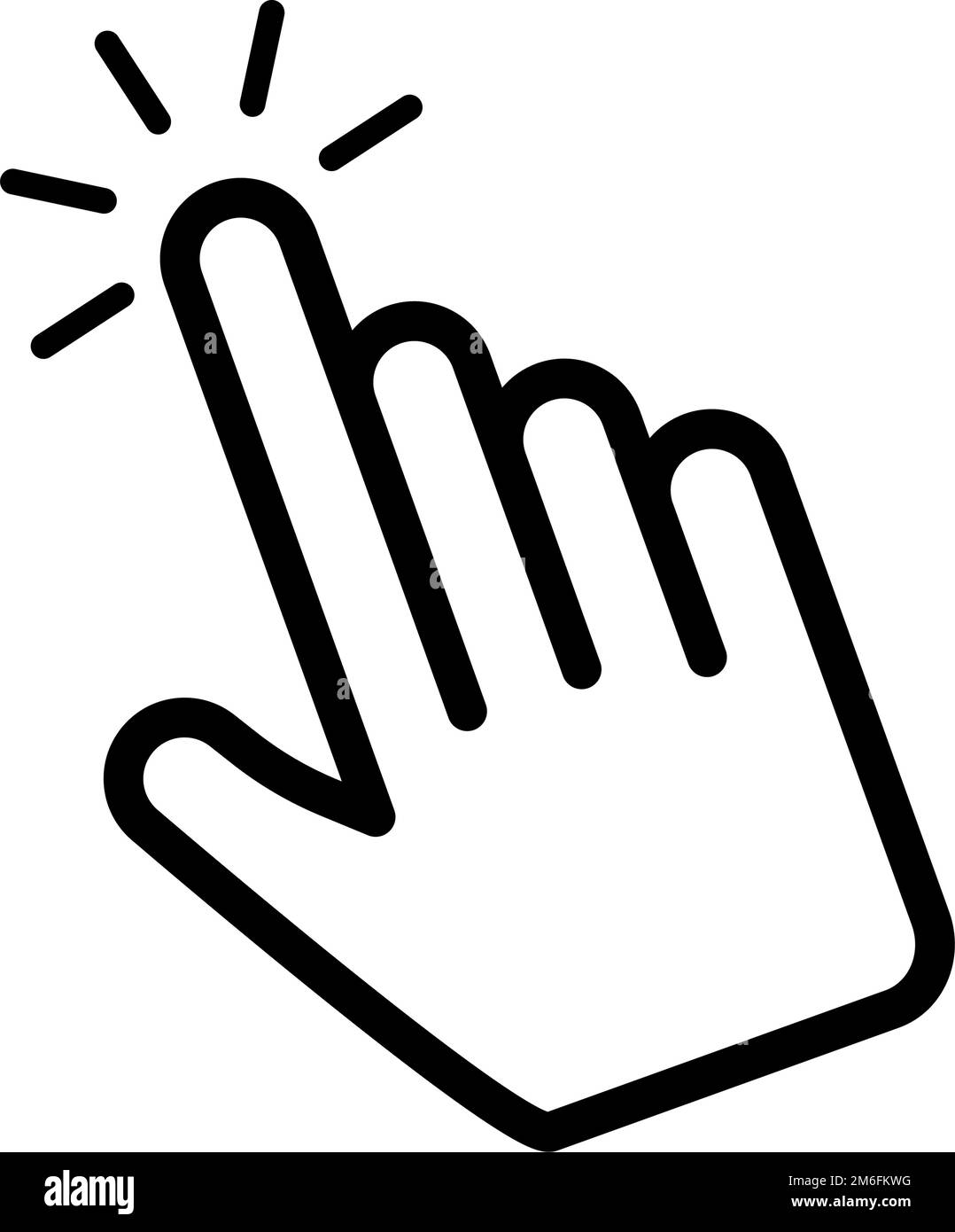 Appuyez sur l'icône main. Appuyez sur l'icône. Vecteur modifiable. Illustration de Vecteur