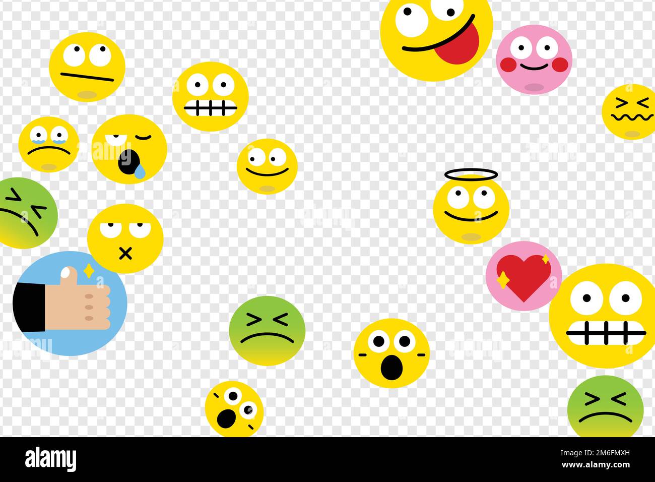 Vecteur de collection d'expressions faciales émoticônes Illustration de Vecteur