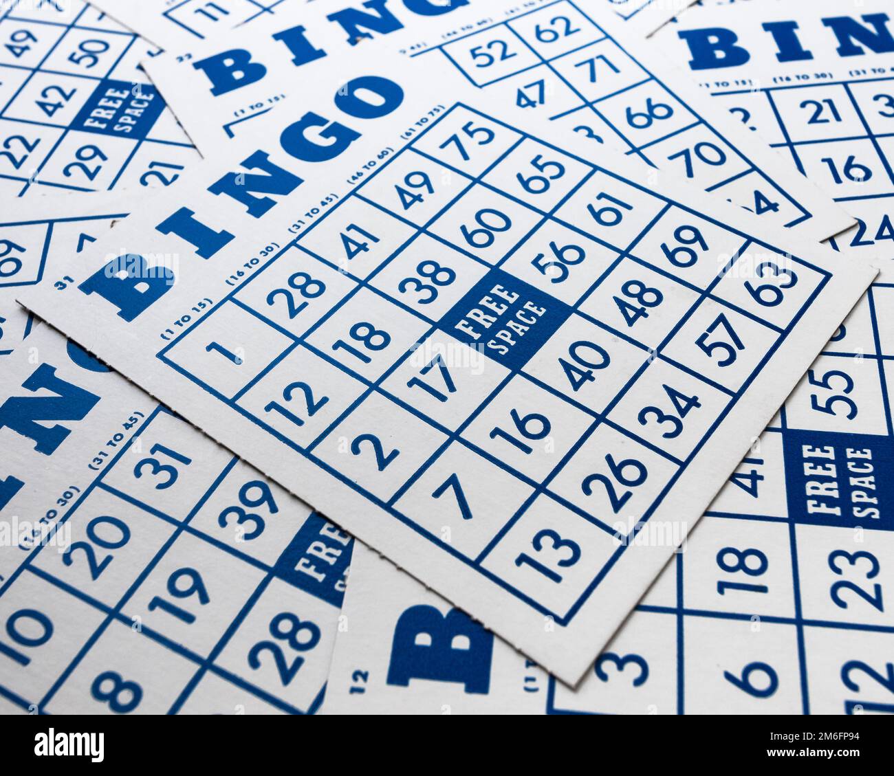 Cartes de jeu de bingo. Banque D'Images