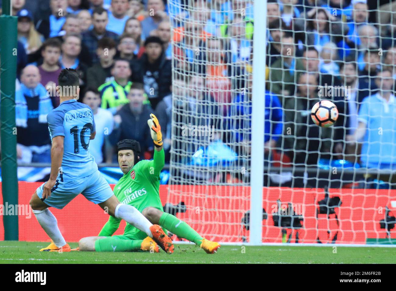 Sergio Aguero, de Manchester City, a obtenu 0-1 points - Arsenal v Manchester City, The Emirates FA Cup semi final, Wembley Stadium, Londres - 23rd avril 2017. Banque D'Images