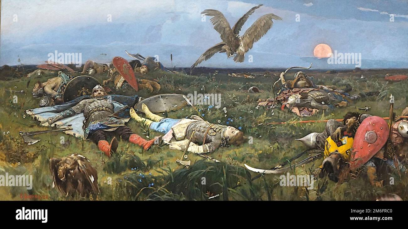Viktor Vassetsov - après les combats d'Igor Svyatoslavich avec les Cumans - 1880 Banque D'Images